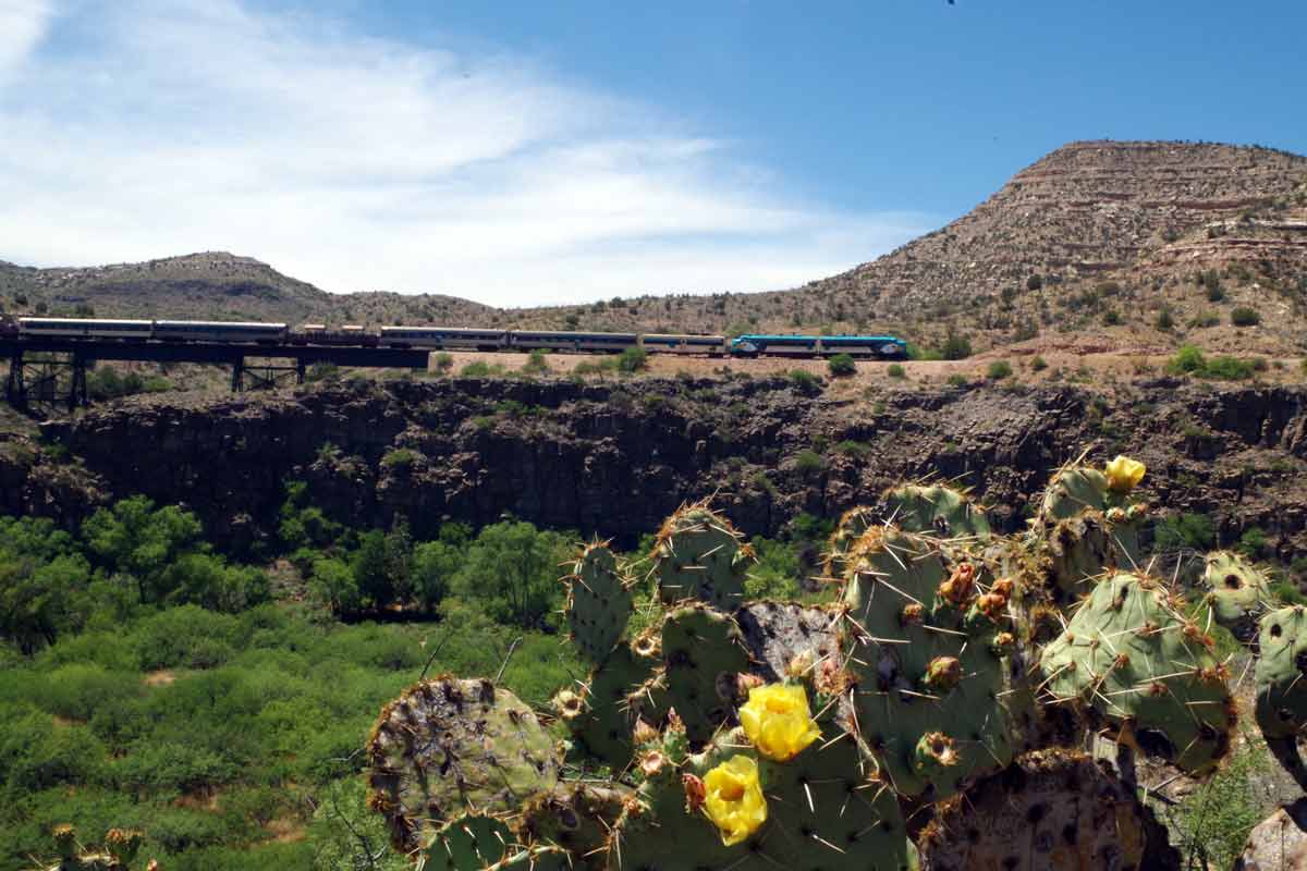 Things to do in Clarkdale - Train Passing Trestle - Photo by Ellen Jo Roberts